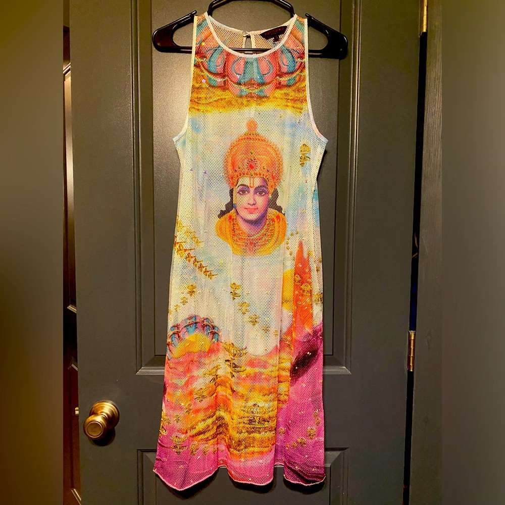 Manish Arora Bedazzled Mesh Shift Dress 👗